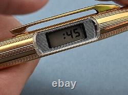 QUALITRON ST-57 Gold Plated Ballpoint Pen Digital Watch `70s EX Vintage