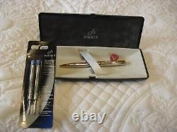 RARE (1990's) PARKER SONNET CASCADE GOLD TRIM SILVER PLATED BALLPOINT UNUSED