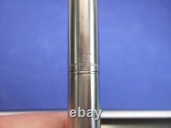 RARE Vintage Parker 45 Stainless Steel & Black Medium 14k Gold Nib Fountain Pen