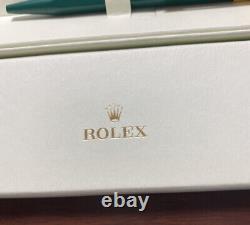 ROLEX Novelty Caran d'Ache Green/Gold Ballpoint Pen(Blue ink) wz/Box Super Rare
