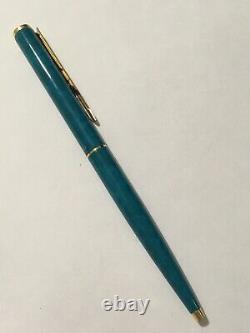 Rare 1986 Parker Arrow Laque Vert Lagon Gold Trim Ballpoint Pen-france-superb