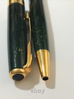Rare 1996 Parker Sonnet Green Chinese Lacquer Gold Trim Ballpoint Pen-france
