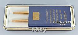 Rare Caran D'ache Geneve Madison Gold Plated Pen & Pencil Set