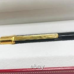 Rare Cartier must ballpoint pen black gold logo