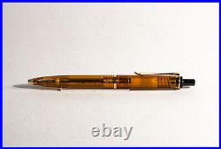 Rare PELIKAN Ballpoint Pen in Amber/Cognac Transparent & Gold