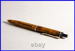 Rare PELIKAN Ballpoint Pen in Amber/Cognac Transparent & Gold