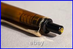 Rare PELIKAN Ballpoint Pen in Amber/Cognac Transparent & Gold