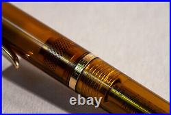 Rare PELIKAN Ballpoint Pen in Amber/Cognac Transparent & Gold