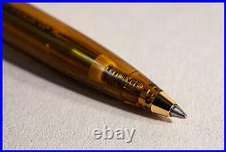 Rare PELIKAN Ballpoint Pen in Amber/Cognac Transparent & Gold