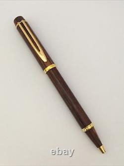 Rare Vintage Waterman Man 100 Brown Wood Ballpoint Pen-new Old Stock