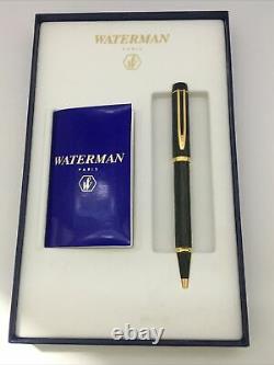 Rare Vintage Waterman Man 100 Green Wood Gold Trim Ballpoint Pen-new Old Stock