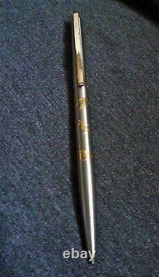 Rare Vintage elysee Ski Sports 24 Karat Gold Inlay Ballpoint Pen