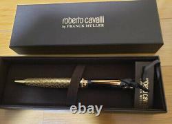 Robertocavalli by FRANCK MULLER Novelty Black/Gold Twisted Ballpoint Pen wz/Box