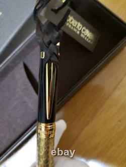 Robertocavalli by FRANCK MULLER Novelty Black/Gold Twisted Ballpoint Pen wz/Box