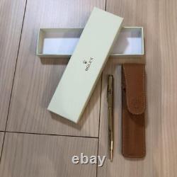 Rolex Ballpoint Pen Gold with Box & Leather Case Rare