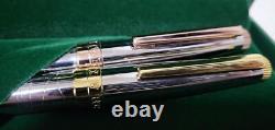 Rolex Original Ballpoint Pen Silver/Gold and Cufflinks Gold Pair Set Mint Unused