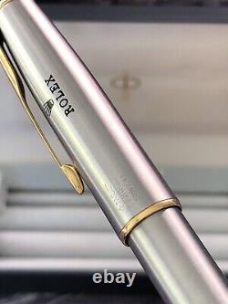 Rolex Pen by Parker Sonnet Q. 1 Silver and Gold arrow Rollerball RARE Collectors