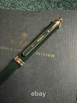 Rolex Watch Ballpoint Pen Vintage Authentic Official Green Gold Blue Ink RARE
