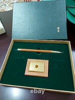 Rolex ballpoint vintage pen w office stand inkwell, New with original box
