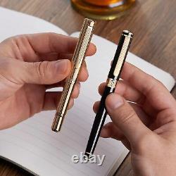 Scriveiner Heavy Gold Rollerball Pen, Award Winning Luxury Pocket Pen with 22K