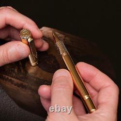 Scriveiner Heavy Gold Rollerball Pen, Award Winning Luxury Pocket Pen with 22K