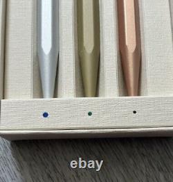 Set Of 3 Rare Ballpoint Pens Rolex Caran D'Ache Gold Rose Silver Made Swiss