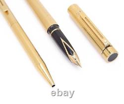 Sheaffer Targa Gold Plated Ballpoint & Fountain Pen 14K Nib