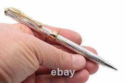Silver Ball pen Gaudi Parker Refill Black Ink Twist Action Hand Engraved