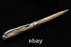 Solid 925 Twisted Silver Inca Ball Pen Black Ink Parker Type International Refil