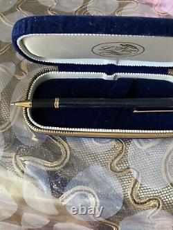Stunning Vintage L'Plume Blue Marble Agate Effect Fine Ballpoint Pen BOXED