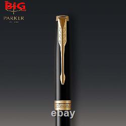 Superior Ballpoint Pen Black Lacquer with Gold Trim Medium Point Bl
