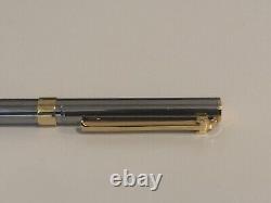 TIFFANY & CO Silver Ruthenium & Gold T Clip Ballpoint Pen EXCELLENT