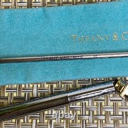 TIFFANY & CO. T Clip Ballpoint Pen with Enamel Football Ruthenium & Gold Plating