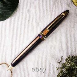 Tibaldi Bononia Seilan Purple Resin Ballpoint Pen, Gold Trim, Uses Parker Refill