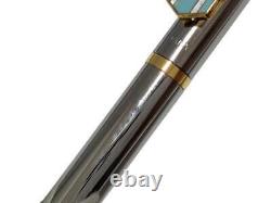 Tiffany Ballpoint Pen Combination Color Gold Plated Present Box Blue Silver