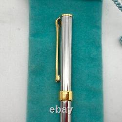 Tiffany Ballpoint Pen Gold & Metallic T Clip oil-based black ink USA MINT