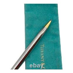 Tiffany Ballpoint Pen Gold & Metallic T Clip oil-based black ink USA MINT