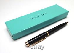 Tiffany & Co Atlas Black Resin & Gold Trim Ballpoint Pen Germany Rollerball