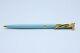 Tiffany & Co. Ballpoint Pen Blue With Gold Ribbon Motif Clip From Japan Used
