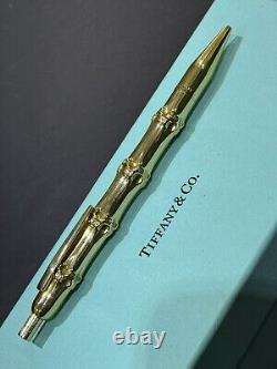 Tiffany & Co. Bamboo Ink Pen Ballpoint RARE 18k Yellow Gold Large Model! 18k 5in