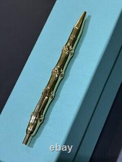 Tiffany & Co. Bamboo Ink Pen Ballpoint RARE 18k Yellow Gold Large Model! 18k 5in