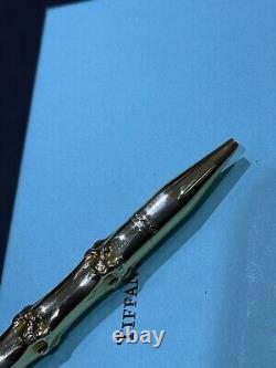 Tiffany & Co. Bamboo Ink Pen Ballpoint RARE 18k Yellow Gold Large Model! 18k 5in