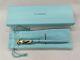 Tiffany & Co. Blue Gold Lacquer Ribbon Ballpoint Pen Blue Ink