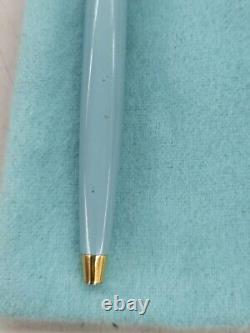 Tiffany & Co. Blue Gold Lacquer Ribbon Ballpoint Pen Blue Ink