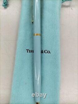 Tiffany & Co. Blue Gold Lacquer Ribbon Ballpoint Pen Blue Ink