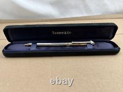 Tiffany & Co. Sterling 925 Gold 14K T-clip Ballpoint Pen with Case