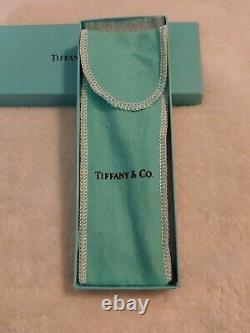 Tiffany & Co T-Clip Silver Ruthenium Gold Plate Ballpoint Pen with Pouch & Box EC+
