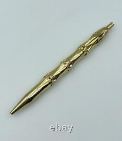 Tiffany & Co. Vintage 14k Yellow Gold Bamboo Pattern Ballpoint Pen