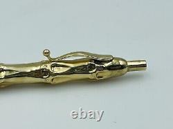 Tiffany & Co. Vintage 14k Yellow Gold Bamboo Pattern Ballpoint Pen