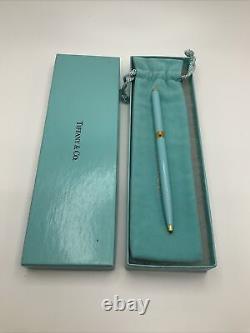 Tiffany & Company Executive Blue Enamel Gold Tone Ballpoint Pen Germany